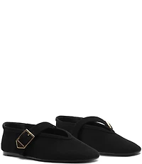 Schutz Vick Buckle Suede Mary Jane Ballet Flats