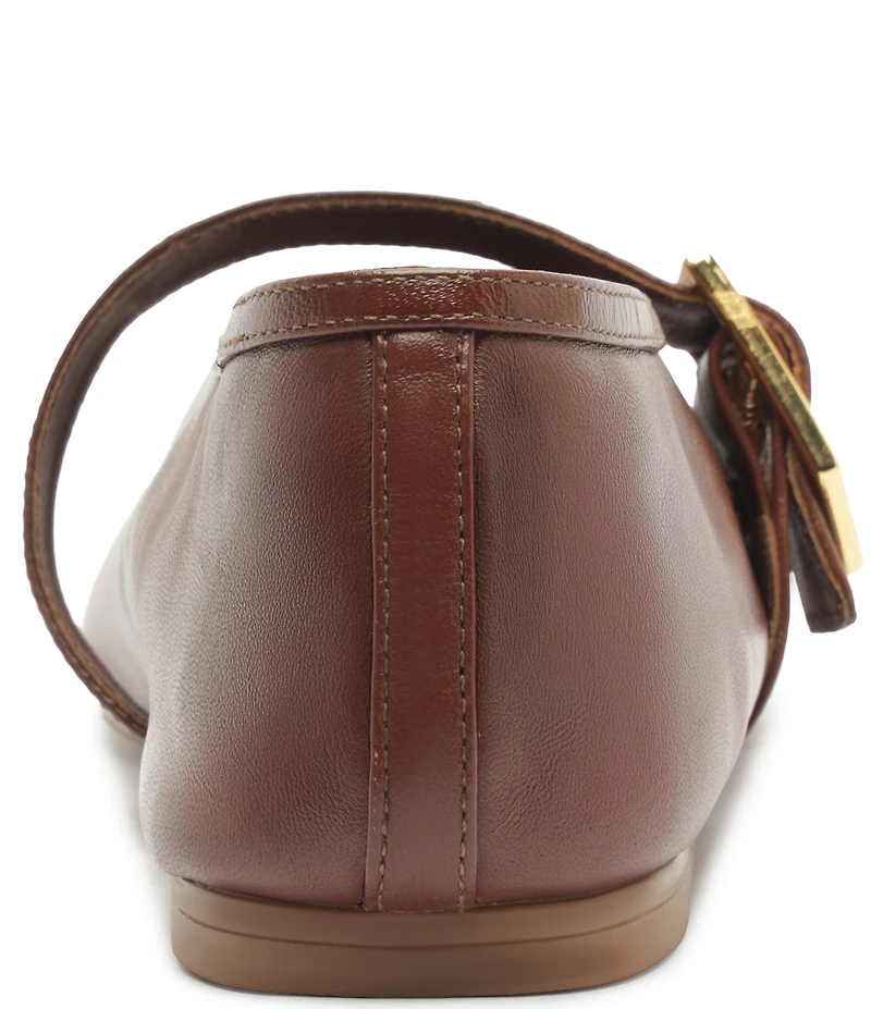 Schutz Vick Leather Buckle Strap Mary Jane Ballet Flats