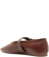 Schutz Vick Leather Buckle Strap Mary Jane Ballet Flats