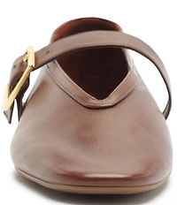 Schutz Vick Leather Buckle Strap Mary Jane Ballet Flats