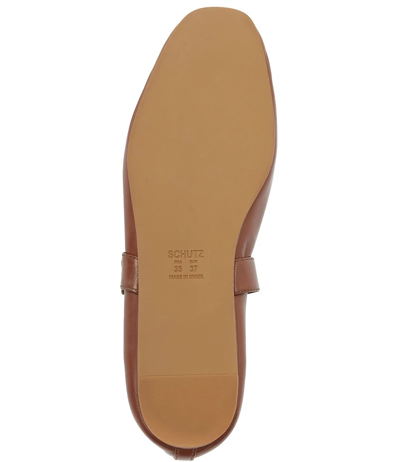 Schutz Vick Leather Buckle Strap Mary Jane Ballet Flats