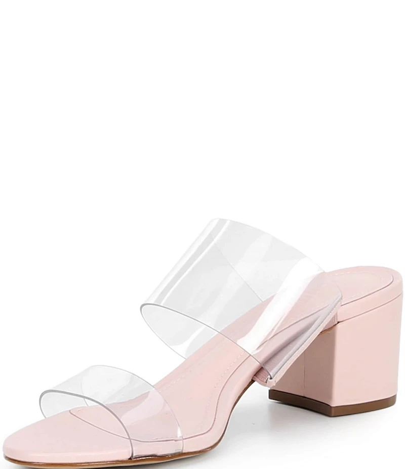 Schutz Victorie Vinyl Banded Block Heel Sandals
