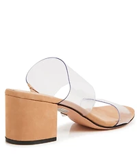 Schutz Victorie Clear Block Heel Dress Slide Sandals