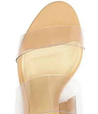 Schutz Victorie Clear Block Heel Dress Slide Sandals