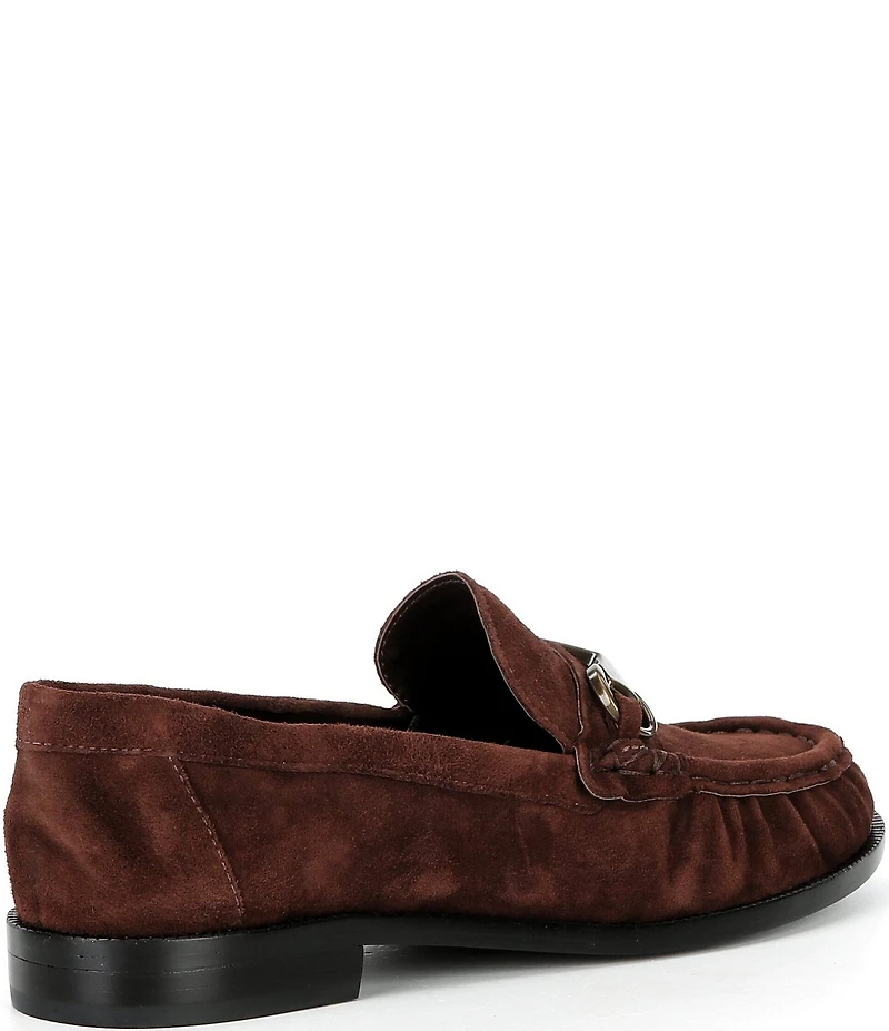 Schutz Yasmina Suede Bit Hardware Strap Loafers