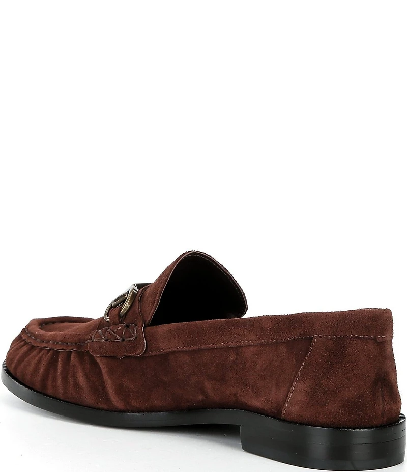 Schutz Yasmina Suede Bit Hardware Strap Loafers