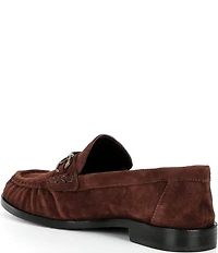 Schutz Yasmina Suede Bit Hardware Strap Loafers
