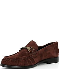 Schutz Yasmina Suede Bit Hardware Strap Loafers