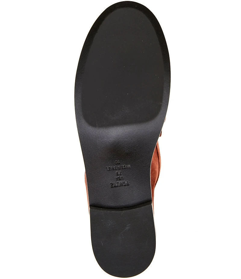 Schutz Yasmina Suede Bit Hardware Strap Loafers