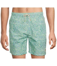 Scotch & Soda Allover Print 6#double; Inseam Swim Trunks