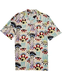 Scotch & Soda Allover Print Short Sleeve Woven Camp Shirt