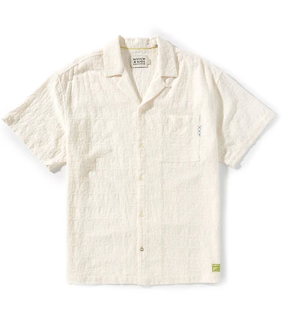Scotch & Soda Cross Stitch Jacquard Short Sleeve Woven Shirt
