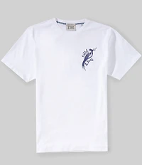 Scotch & Soda Delfts Blauw Artwork Relaxed-Fit Short Sleeve T-Shirt