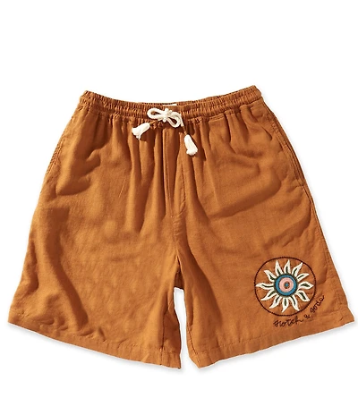 Scotch & Soda Embroidered Linen 8#double; Inseam Shorts