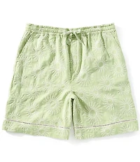 Scotch & Soda Embroidered Linen Blend 7#double; Inseam Shorts
