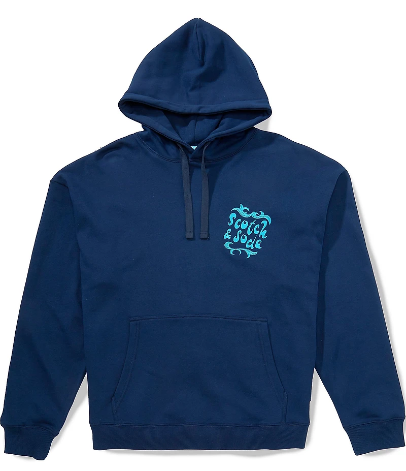 Scotch & Soda Front And Back Graphic Loose Fit Hoodie