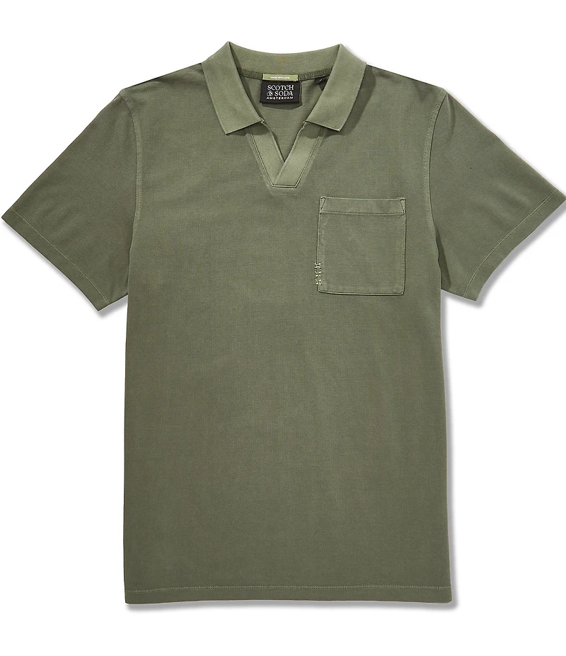 Scotch & Soda Garment-Dyed Pique Relaxed Fit Short Sleeve Polo Shirt