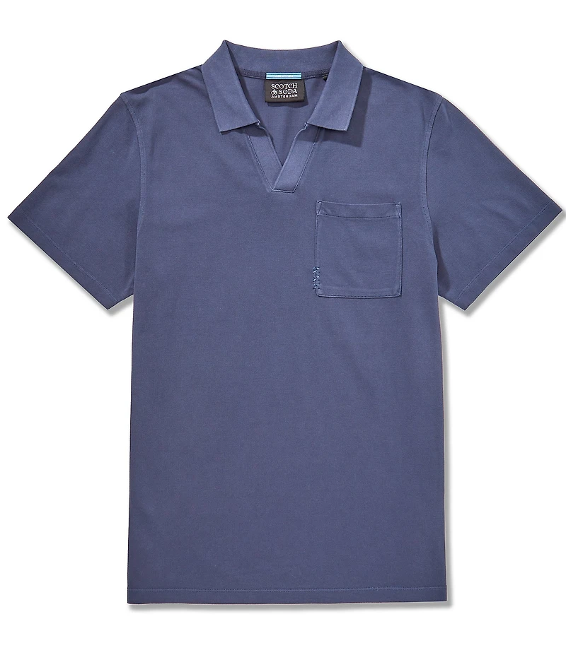 Scotch & Soda Garment-Dyed Pique Relaxed Fit Short Sleeve Polo Shirt