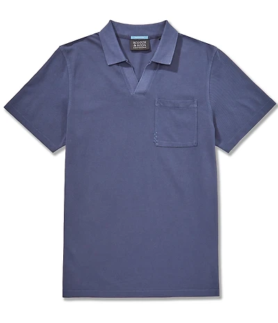 Scotch & Soda Garment-Dyed Pique Relaxed Fit Short Sleeve Polo Shirt