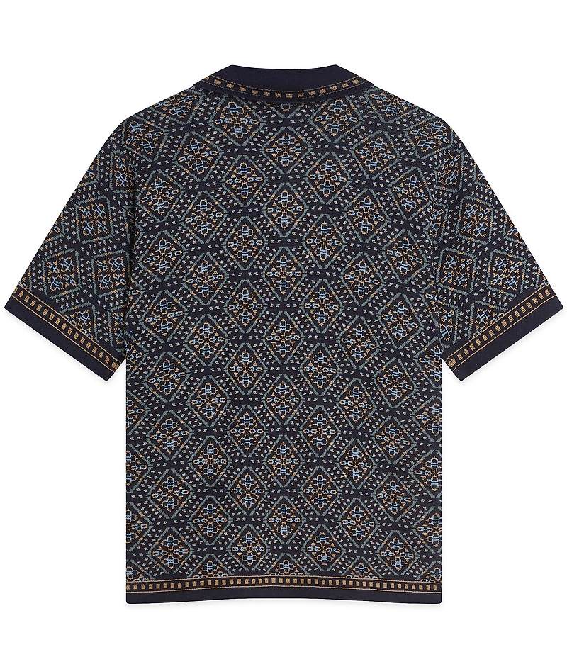Scotch & Soda Jacquard Short Sleeve Knit Shirt