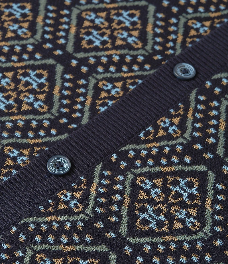 Scotch & Soda Jacquard Short Sleeve Knit Shirt