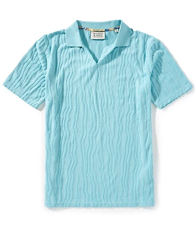 Scotch & Soda Jacquard Short Sleeve Woven Camp Shirt