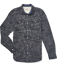 Scotch & Soda Melange Waffle Long Sleeve Woven Shirt