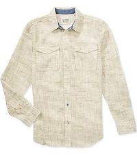 Scotch & Soda Melange Waffle Long Sleeve Woven Shirt