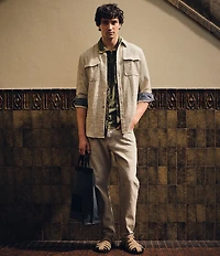 Scotch & Soda Melange Waffle Long Sleeve Woven Shirt