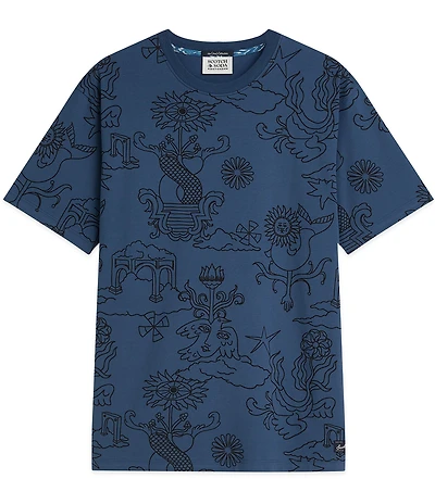 Scotch & Soda Printed Relaxed-Fit Short Sleeve T-Shirt