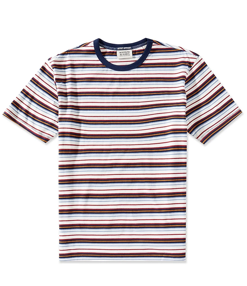 Scotch & Soda Relaxed Fit Striped Short Sleeve T-Shirt