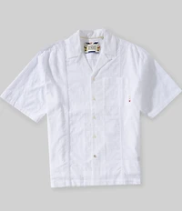 Scotch & Soda Solid Short Sleeve Woven Camp Shirt
