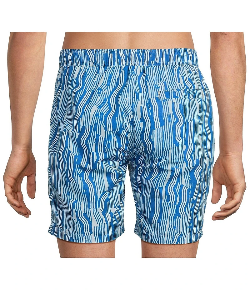 Scotch & Soda Stripe Print 6#double; Inseam Swim Trunks
