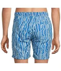 Scotch & Soda Stripe Print 6#double; Inseam Swim Trunks