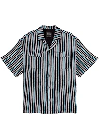 Scotch & Soda Stripe Short Sleeve Woven Camp Shirt