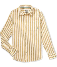 Scotch & Soda Striped Crinkle Structure Long Sleeve Woven Shirt