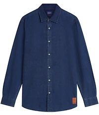 Scotch & Soda Structured Denim Long Sleeve Woven Shirt