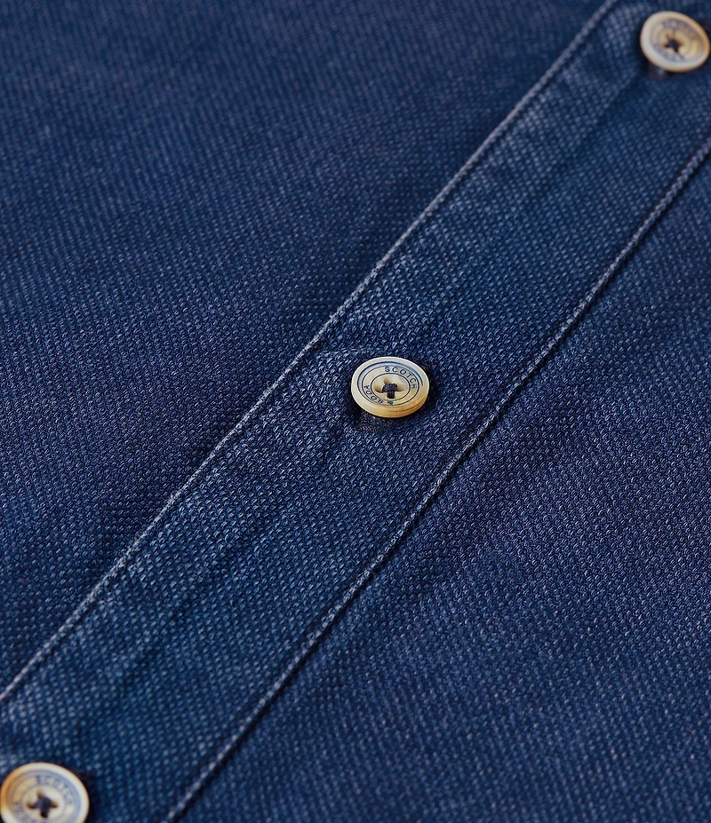 Scotch & Soda Structured Denim Long Sleeve Woven Shirt