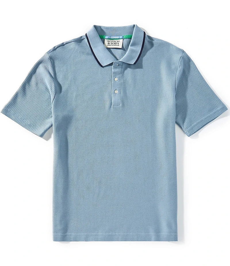 Scotch & Soda Structured Relaxed Fit Short Sleeve Polo Shirt