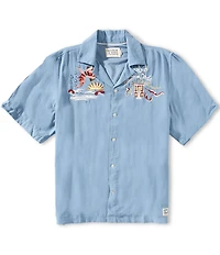 Scotch & Soda The 40th Anniversary Relaxed Fit Short Sleeve Woven Camp Shirt