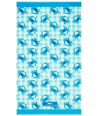 SCOUT Summer Shop Collection Leonardo Da Pinchy Crab Printed Velour Beach Towel