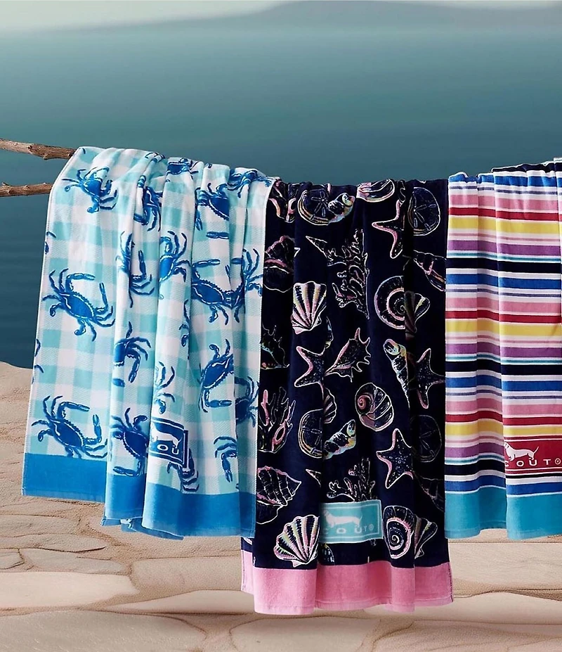 SCOUT Summer Shop Collection Leonardo Da Pinchy Crab Printed Velour Beach Towel
