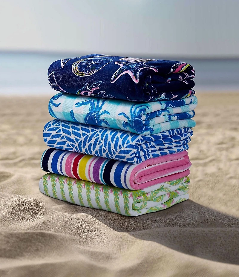 SCOUT Summer Shop Collection Shake Your Palm Palms Printed Velour Beach Towel