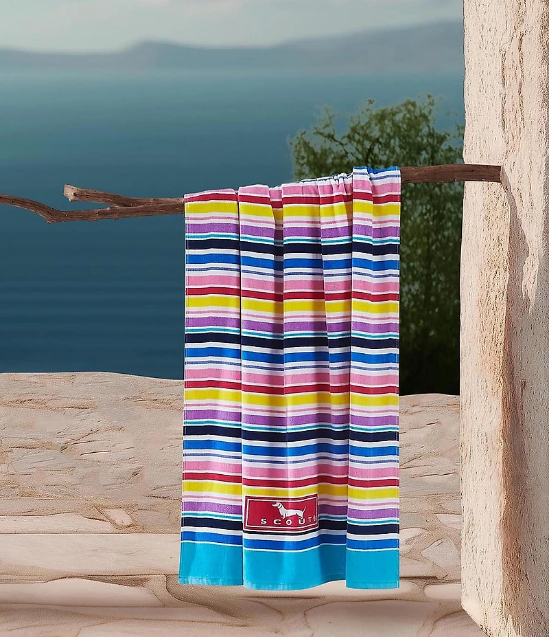 SCOUT Summer Shop Collections Stripe A Pose Printed Velour Beach Towel