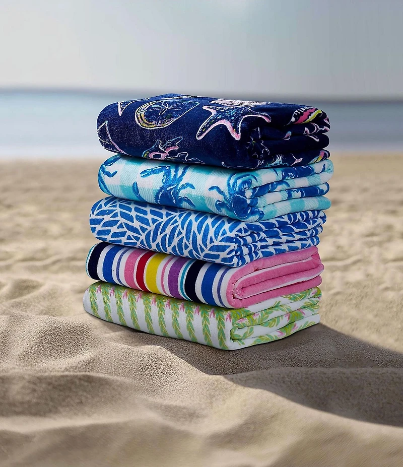 SCOUT Summer Shop Collection Twisted Sister Printed Velour Beach Towel