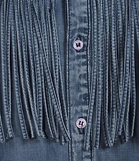 Scully Western Fringe Button Front Chambray Shirt