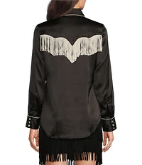 Scully Western Fringe Collared Long Sleeve Blouse