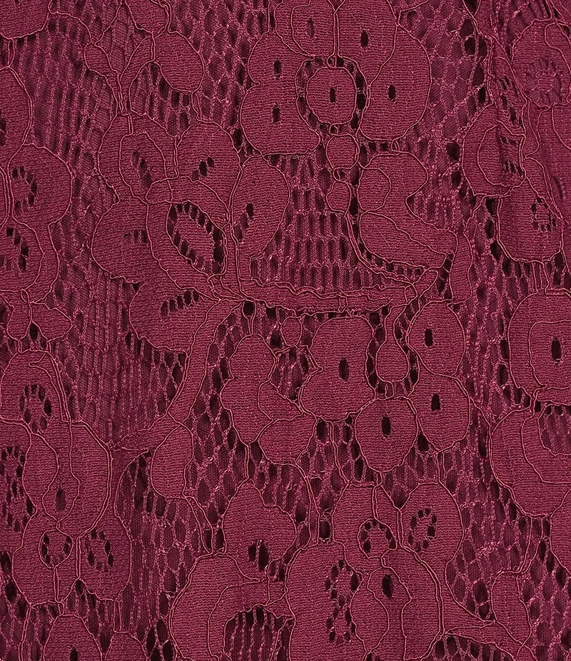 Scully Lace V-Neck Long Bell Sleeve Scalloped Hem A-Line Dress