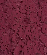 Scully Lace V-Neck Long Bell Sleeve Scalloped Hem A-Line Dress