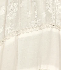 Scully Sleeveless Lace-Up Embroidered Floral Jacquard Tie Waist Midi Dress